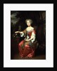 Portrait of a Lady holding her pet King Charles Spaniel by Jan Verkolje
