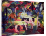 Landscape with Cows and a Camel, 1914 by August Macke