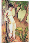 Nude Standing Against a Tree by Otto Muller or Mueller