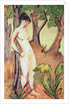 Nude Standing Against a Tree by Otto Muller or Mueller
