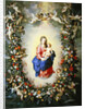 The Virgin and Child encircled by a garland of flowers held aloft by cherubs, c.1624 by Jan & Balen Hendrik van Brueghel