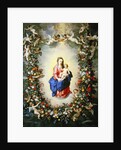 The Virgin and Child encircled by a garland of flowers held aloft by cherubs, c.1624 by Jan & Balen Hendrik van Brueghel