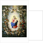 The Virgin and Child encircled by a garland of flowers held aloft by cherubs, c.1624 by Jan & Balen Hendrik van Brueghel