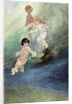 Untitled Watercolour, Children Underwater with an Elf by Charles Robinson
