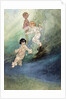 Untitled Watercolour, Children Underwater with an Elf by Charles Robinson