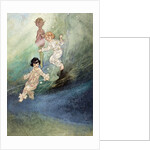 Untitled Watercolour, Children Underwater with an Elf by Charles Robinson