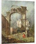 A Capriccio - A Ruined Arch, 18th cenury by Francesco Guardi