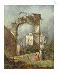 A Capriccio - A Ruined Arch, 18th cenury by Francesco Guardi