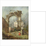A Capriccio - A Ruined Arch, 18th cenury by Francesco Guardi