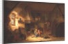 Children Playing by a Cottage Fire, 1641 by Isack van Ostade