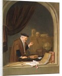 An Old Man Weighing Gold, 1667 by Quiringh Gerritsz. van Brekelenkam