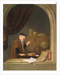 An Old Man Weighing Gold, 1667 by Quiringh Gerritsz. van Brekelenkam
