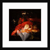 A Still Life with Lobster, Lemon and Grapes by Elias van den Broeck