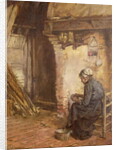 Old Woman Peeling Potatoes by Walter Langley
