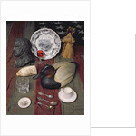 Collection of objects, including a commemorative cup and saucer of the Declaration of Independence, 1776 by American School