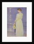 Woman in White on a Beach by Peder Severin Kroyer