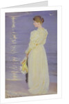 Woman in White on a Beach by Peder Severin Kroyer