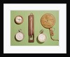 Scott's compass, thermometer, sundial, barometer and altitude scale used on Antarctic expedition, 1910-12 by Anonymous