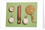 Scott's compass, thermometer, sundial, barometer and altitude scale used on Antarctic expedition, 1910-12 by Anonymous