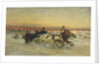 A Galloping Winter Troika at Dawn by Nikolai Egorevich Sverchkov