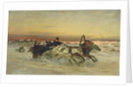 A Galloping Winter Troika at Dawn by Nikolai Egorevich Sverchkov