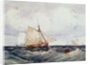 A Cutter and other Ships in a Strong Breeze by Richard Parkes Bonington