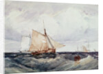 A Cutter and other Ships in a Strong Breeze by Richard Parkes Bonington