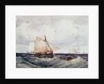 A Cutter and other Ships in a Strong Breeze by Richard Parkes Bonington