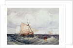 A Cutter and other Ships in a Strong Breeze by Richard Parkes Bonington