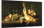 Still Life with Game and Fruit by Luis Menendez or Melendez