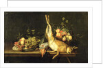 Still Life with Game and Fruit by Luis Menendez or Melendez