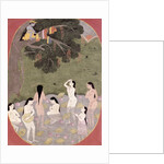 Krishna with the Cow Girls' clothes, Tehri-Garhwal, c.1820-30 by School Pahari