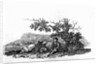 Man Seated by a Stunted Tree from 'History of British Birds and Quadrupeds' by Thomas Bewick
