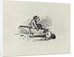 A Man in a Wheelbarrow from 'History of British Birds and Quadrupeds' publ 1815? by Thomas Bewick