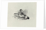 A Man in a Wheelbarrow from 'History of British Birds and Quadrupeds' publ 1815? by Thomas Bewick