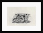 Two Men with a Barrel Cart by Thomas Bewick