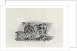 Two Men with a Barrel Cart by Thomas Bewick