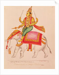 Indra, God of Storms, riding on an elephant, 1820-25 by Indian School