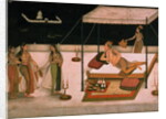 A Mughal prince receiving a lady at night, c.1680-90, Mughal by Unknown