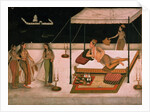A Mughal prince receiving a lady at night, c.1680-90, Mughal by Unknown