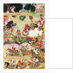 Battle between the forces of Persia and Turan by Persian School