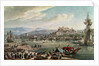 The town and harbour of Trieste seen from the New Mole. by Louis Francois Cassas