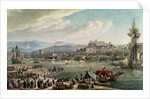 The town and harbour of Trieste seen from the New Mole. by Louis Francois Cassas