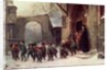 Snow Scene: Children Leaving School, c.1853 by Marc Louis Benjamin Vautier