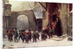 Snow Scene: Children Leaving School, c.1853 by Marc Louis Benjamin Vautier