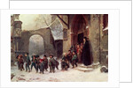 Snow Scene: Children Leaving School, c.1853 by Marc Louis Benjamin Vautier