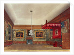The Throne Room, Hampton Court from Pyne's 'Royal Residences', 1818 by William Henry Pyne