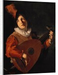 Young Man with a Lute by Bartolomeo Manfredi