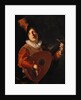 Young Man with a Lute by Bartolomeo Manfredi