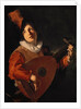 Young Man with a Lute by Bartolomeo Manfredi